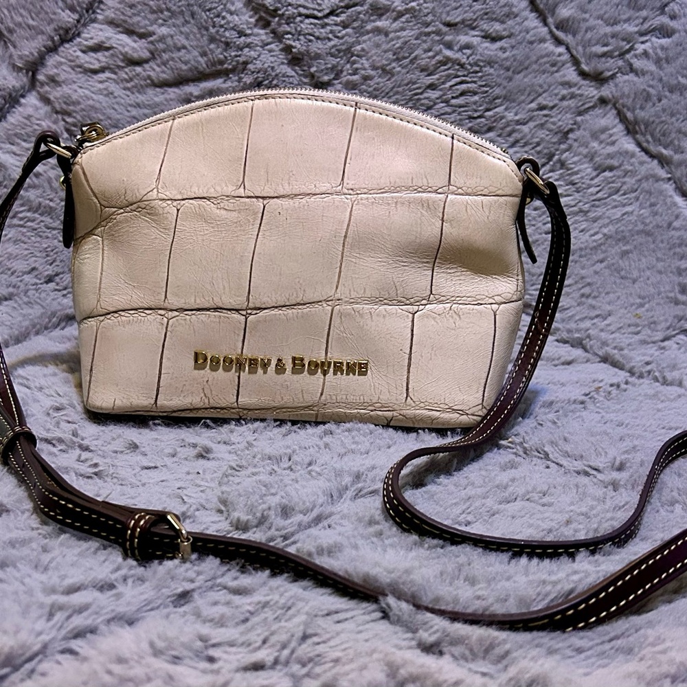Dooney & Bourke Ruby Crossbody Leather Embossed BONE Denison